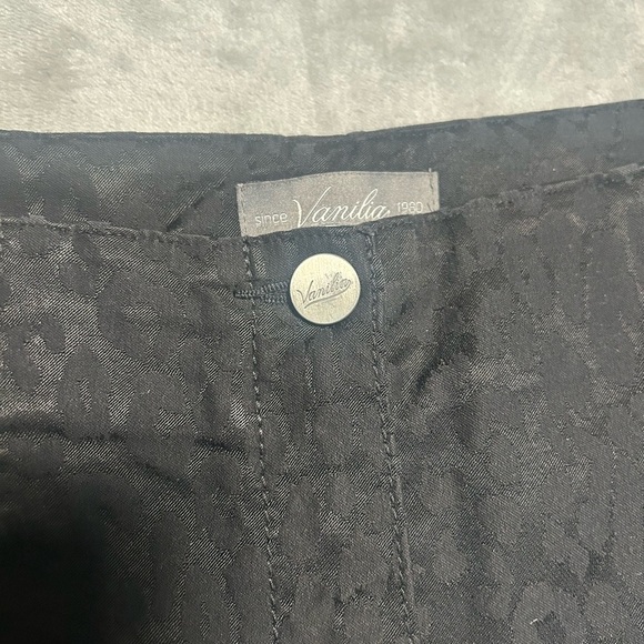Vanilla Trouser Pants Women’s 40 N Becky Black Leopard Animal High Rise Italian - Picture 3 of 9